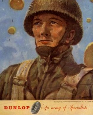 British paratrooper in WW2 Dunlop ad