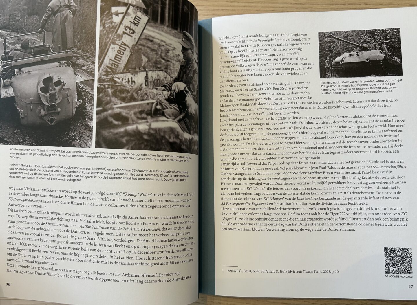 Sample page with QR-code from 'The Battle of the Bulge in 50 Photos'.
