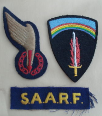 SAARF jumpwing, cuff title and SHAEF patch
