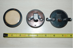 Large type luminous disk called bridge marker with clip and two prongs